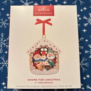 Hallmark Keepsake Gnome Ornament with Red and White Accents
